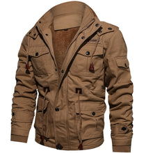 Winter Zip-up Coat Warm Thickened Detachable Hoodedwstring Long Sleeve Tops Men's Cargo Clothing