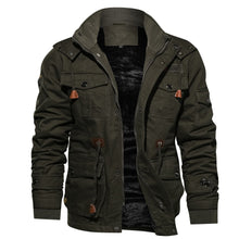 Winter Zip-up Coat Warm Thickened Detachable Hoodedwstring Long Sleeve Tops Men's Cargo Clothing