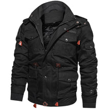 Winter Zip-up Coat Warm Thickened Detachable Hoodedwstring Long Sleeve Tops Men's Cargo Clothing
